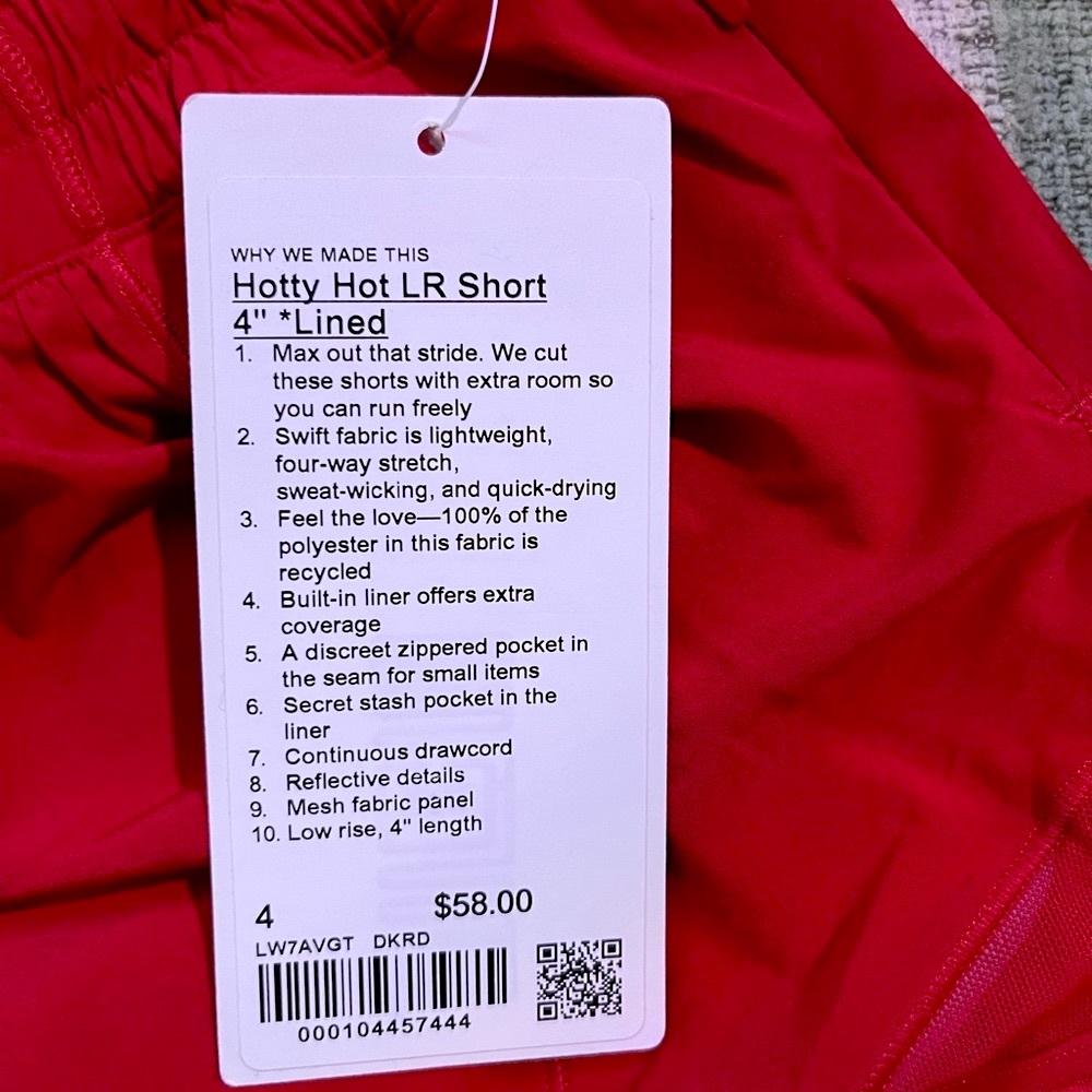 Hotty hot shorts low rise 4” length